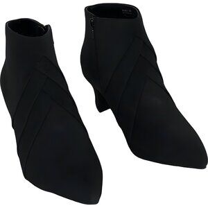 Easy Street Falcon Ankle Boots Side Zip Pointed Toe Black Women's US 8W